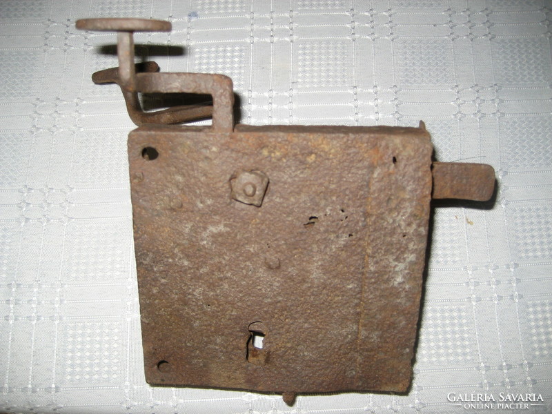 Antique iron gate lock