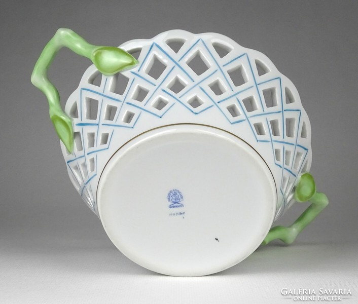 1K242 Herend porcelain basket with Victoria pattern handle