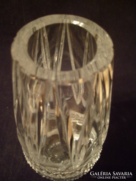 M1-12 ü2 antique lead crystal flawless thick-walled heavy vase 16.5 Cm
