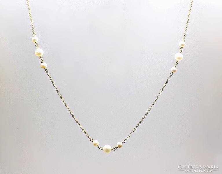 Gold necklace with pearls (zal-au108457)