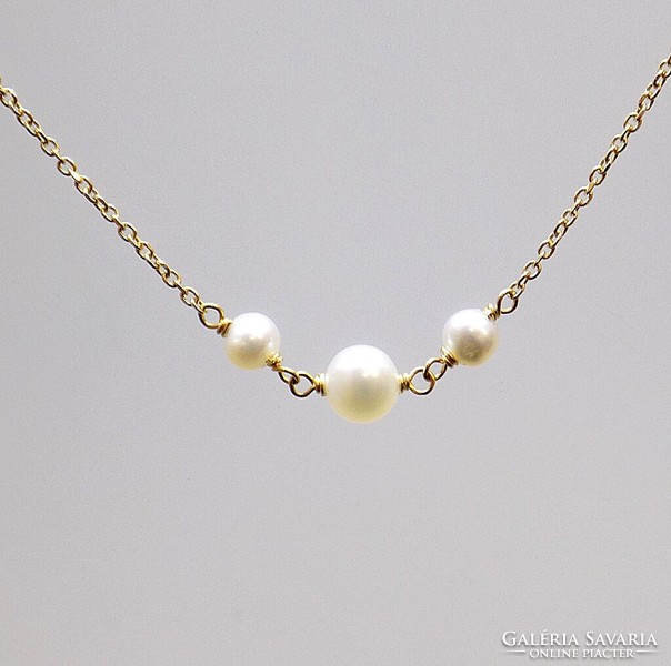 Gold necklace with pearls (zal-au108457)