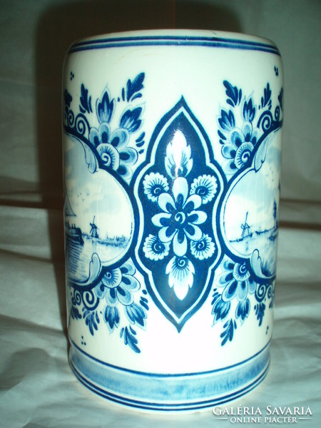 Antik DELFTS  kézzel festett porcelán korsó