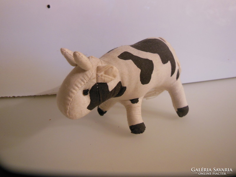 Toy - textile - 15 x 10 cm - old - cow - handmade - cotton - Austrian