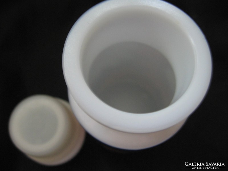 Milk glass spice holder