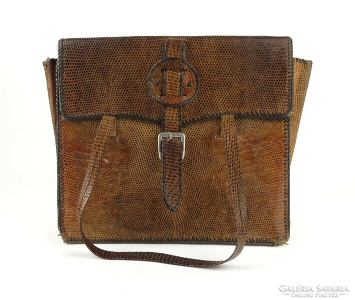 1K144 antique brown original snakeskin women's bag