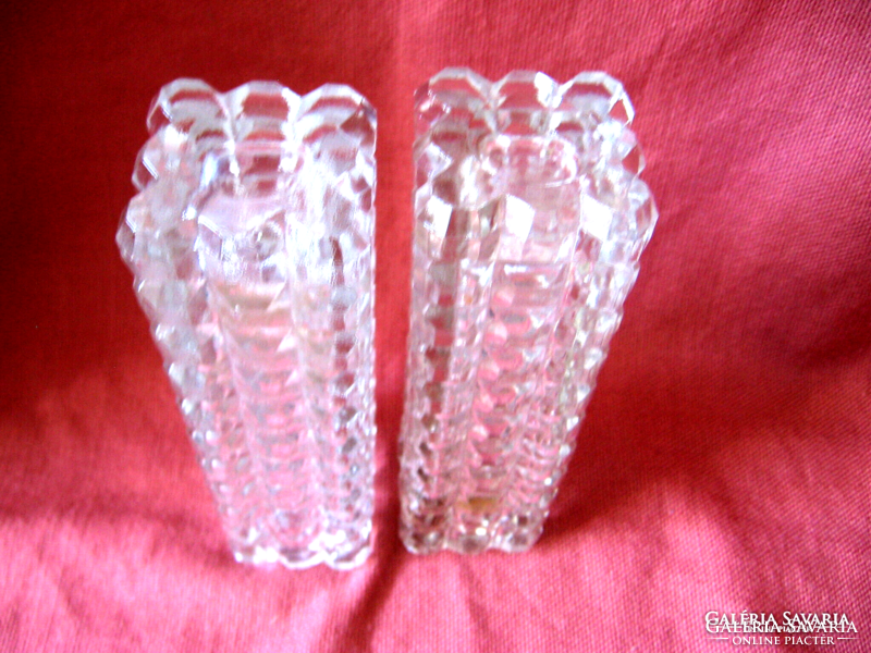 Retro Salgótarján hasáb üveg vázák
