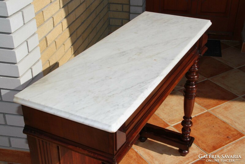 Console table with tin German marble top 8.