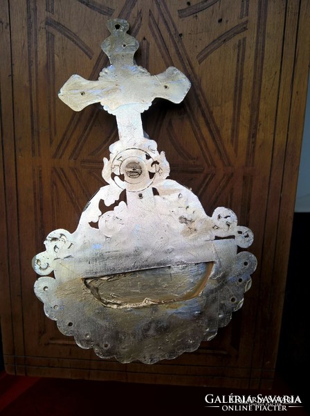Old beautiful plastic holy water tank 15 cm high