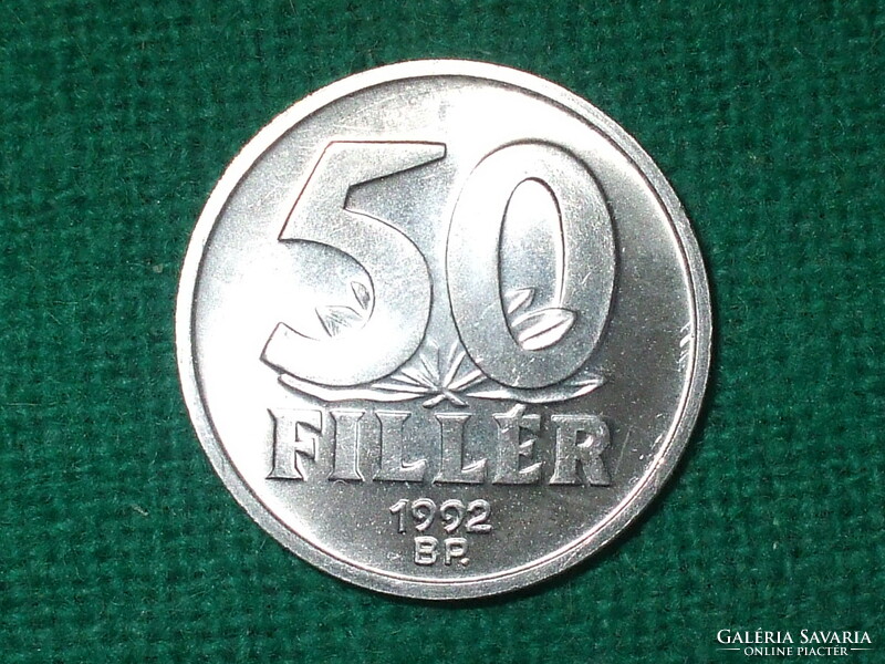 50 Filér 1992 ! Only 440,000 pcs. Done! It was not in circulation! Greenish!