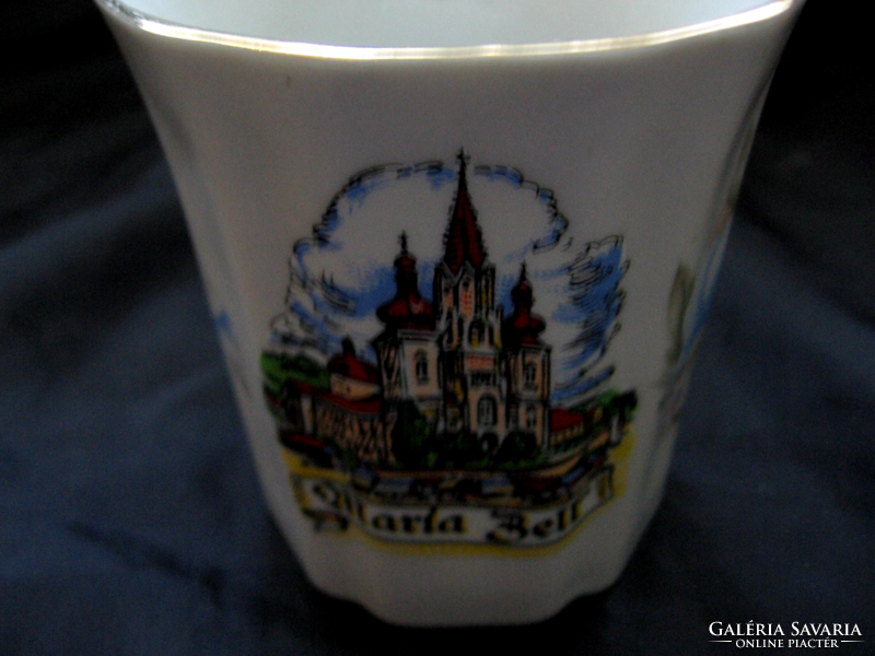Blue rosy wavy Mariazell souvenir mug