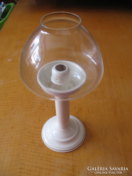 White metal oil lamp
