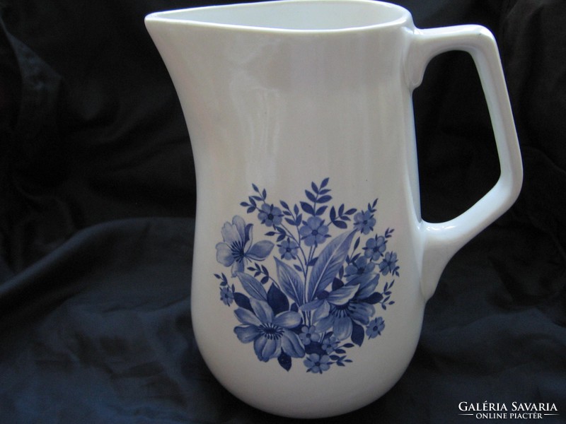 Shabby retro blue floral granite jug