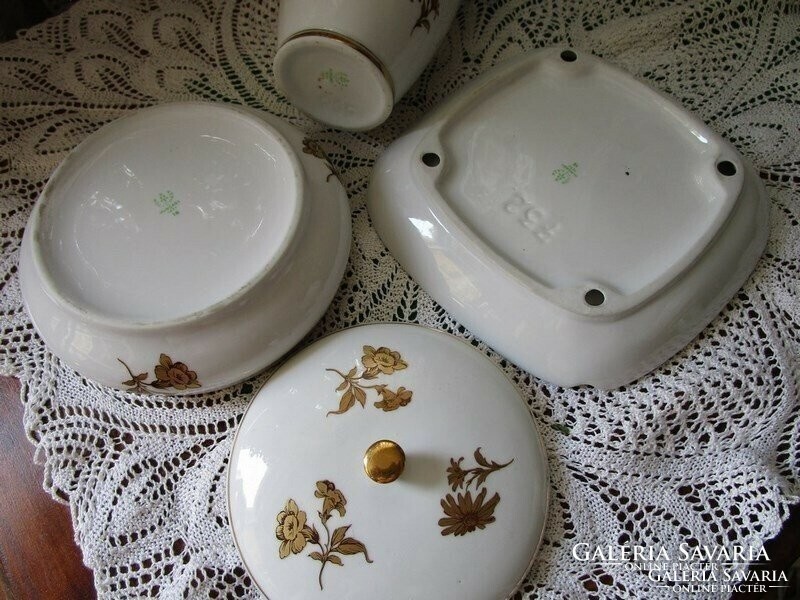 Raven house porcelain set decorated with golden roses with pictures s