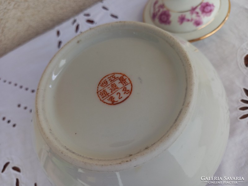 Kínai porcelán bonbonier, cukortartó