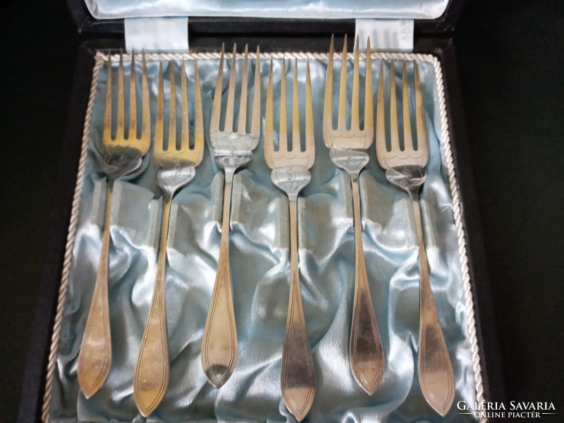 Silver plated forks desservilla cake fork epns in english box