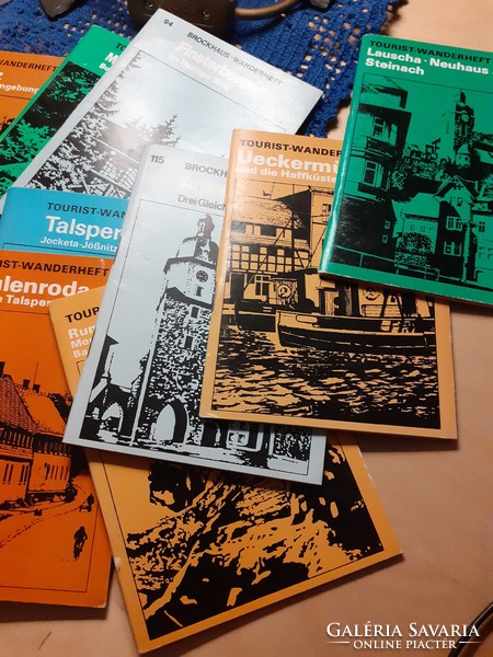 Német kiránduló útleírás csomag Tourist Wanderheft sorozat egyben 1970-1980 NDK