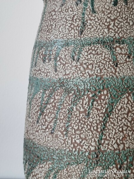 Zsugormázas,jelzett gyűjtői kerámia váza-32 cm