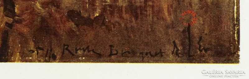 1H815 Paál László: print of a forest fragment from Fontainebleau