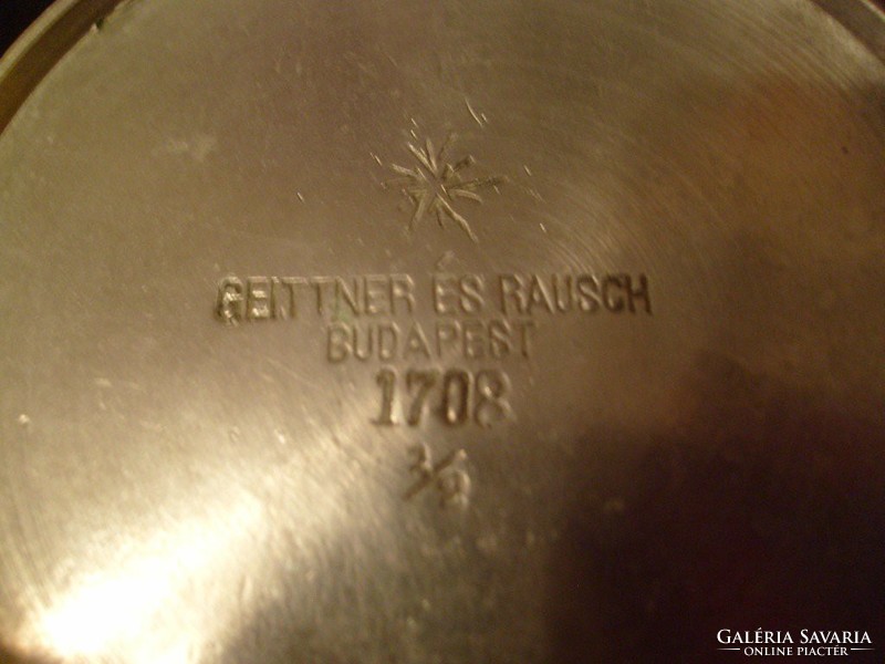 M1-12 ET4 Ritka 1708-as ezüstözött antik gyűrűs jelzett GEITTNER  RAUSCH TÁRSA  kiöntő