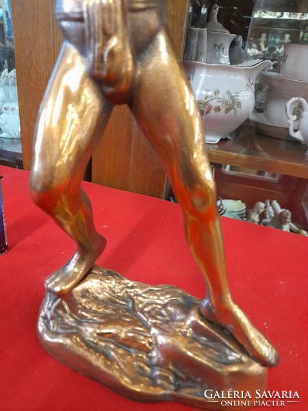 Bronz,Réz Bronzírozott Spiáter Római Katona Figurális Szobor,Figura.28.5 cm.