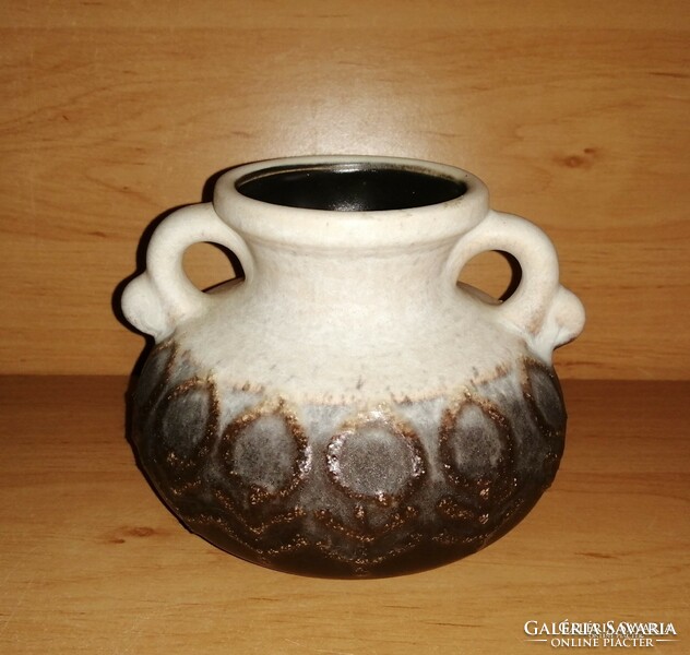 Retro German marked ceramic vase with handles 10 cm (19 / d)