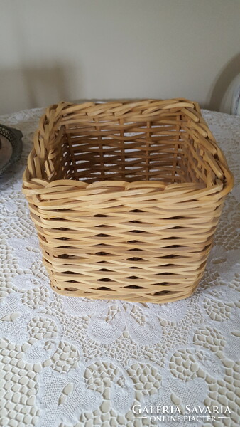 Wicker wooden storage basket