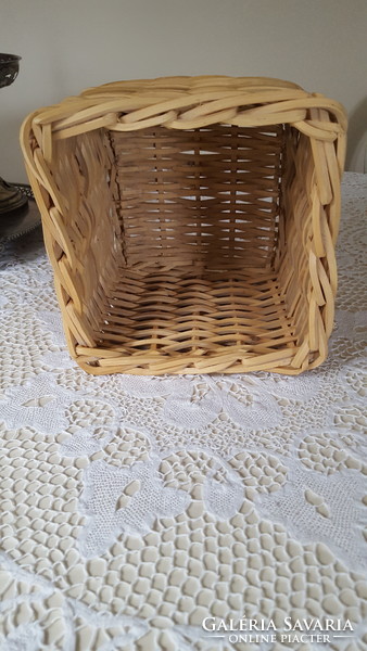 Wicker wooden storage basket