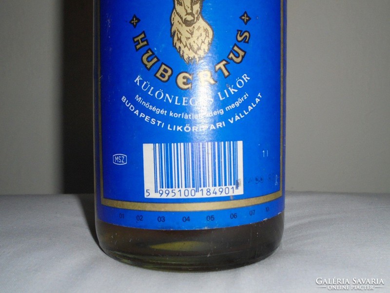 Retro Hubertus különleges likőr ital üveg palack - Buliv gyártó, 1989-es évből, bontatlan, ritkaság