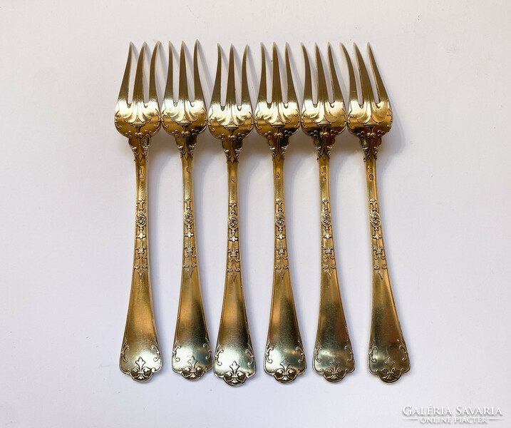 Christofle gold-plated silver fork set!
