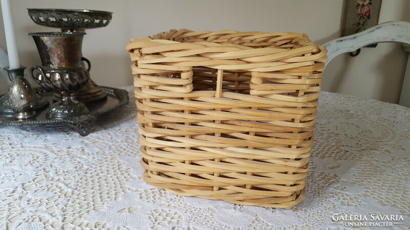 Wicker wooden storage basket