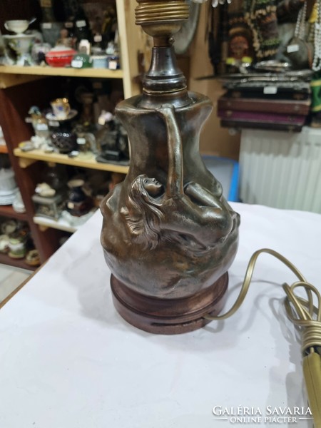 Old pewter table lamp