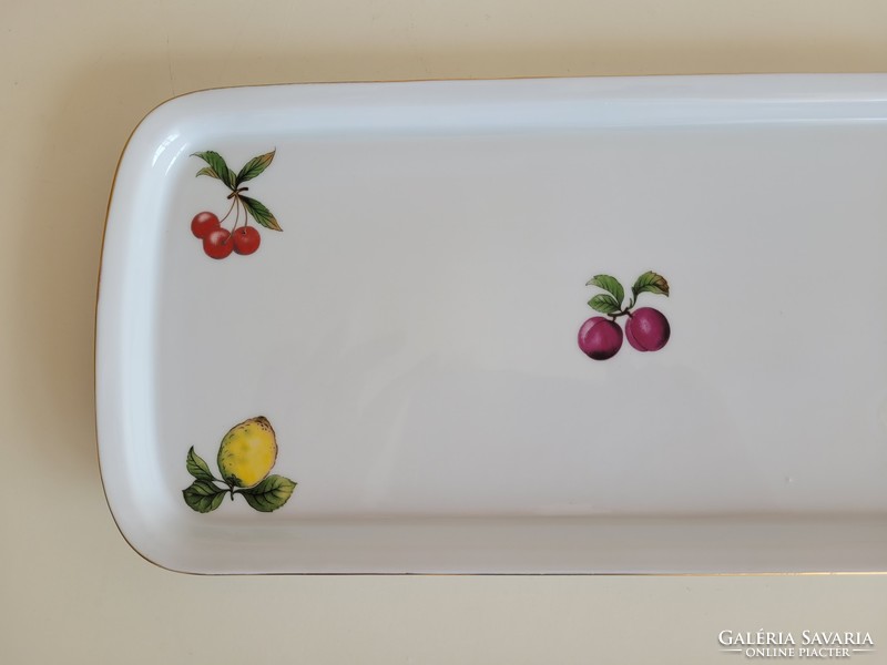 Retro régi gyümölcs mintás Alföldi porcelán tálca tál kínáló 36 cm 60-as évek mid century