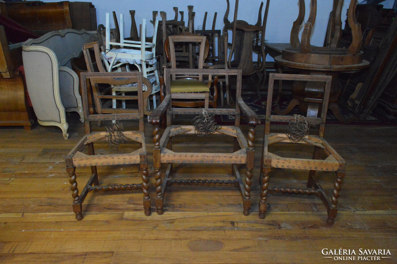 3 antique rustic chairs