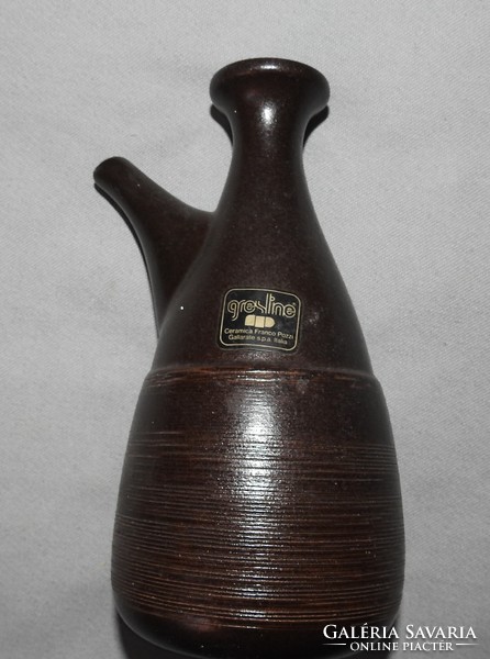 Franco pozzi / gresline, vintage vase italian design ceramics, ca 1960