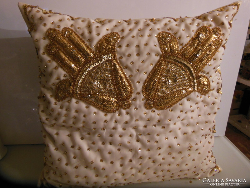 Pillow - hand sewn - sequined - 40 x 40 cm - Austrian - flawless