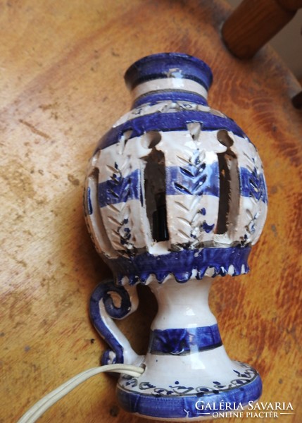 Hand painted old Tunisian marked ceramic mood lamp - table lamp