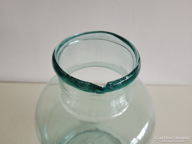 Old vintage large 10 liter green turquoise canning jar teal 10 l