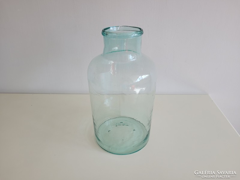 Régi vintage nagy 10 literes zöld türkiz befőttes dunsztos üveg kékeszöld 10 L