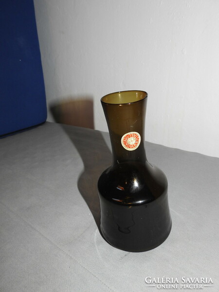 Wiking crystal brown glass vase vintage viking crystal vase