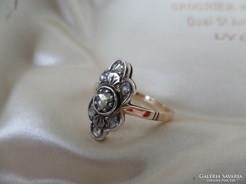 Art deco antik arany gyűrű gyémántokkal