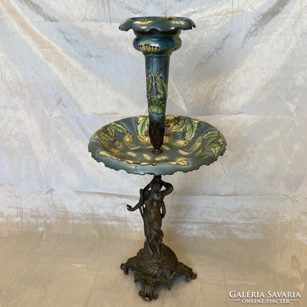 Beautiful antique bronze and porcelain centerpiece