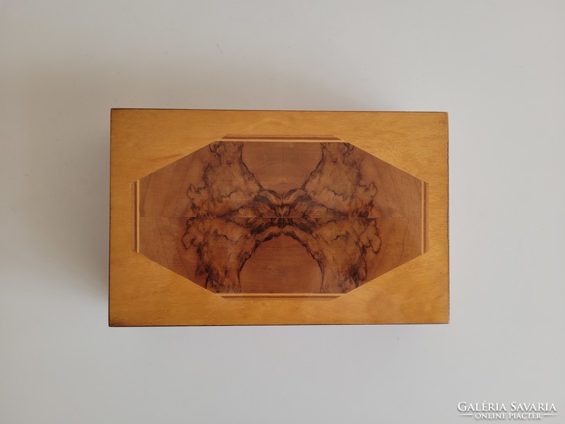 Retro old inlaid wooden box wooden box gift box 24 cm