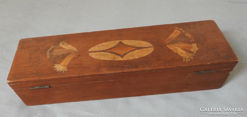 Wooden box with wooden inlay