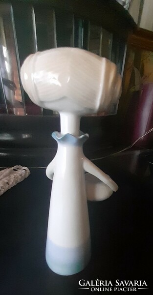 Aquincum porcelain figurine / aquazur/ girl with bowl