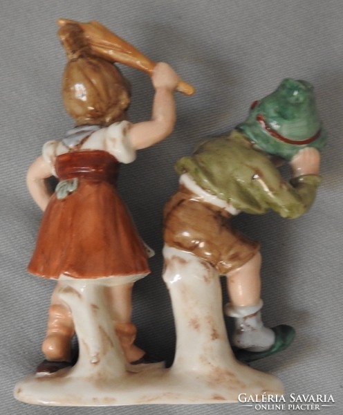 Little girl beats the little boy - Bertram German porcelain