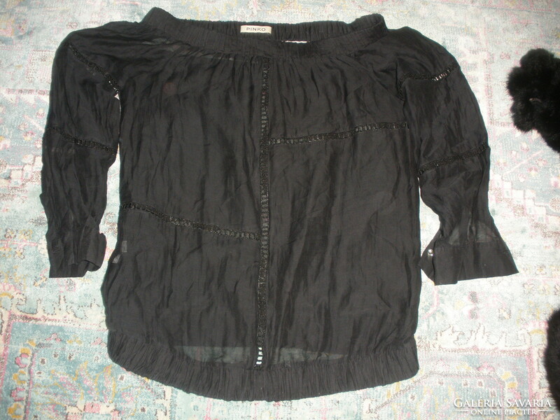 Pinco black azure silk blouse