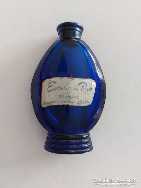 Old perfume bottle evening in paris bourjois cobalt blue vintage cologne bottle