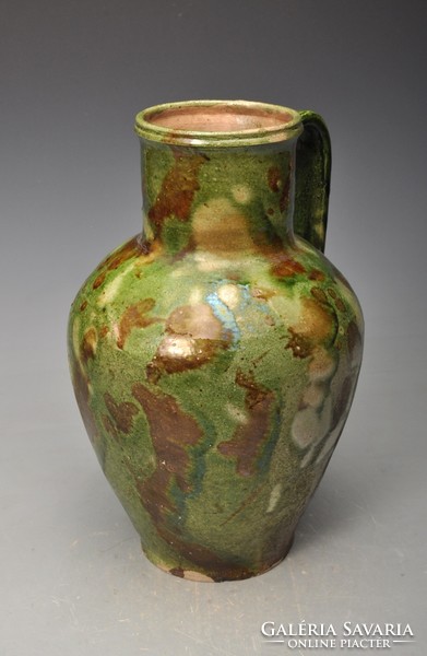 Rare Gömör (gács) thin-walled kanta with continuous glaze, water jug, 28 cm