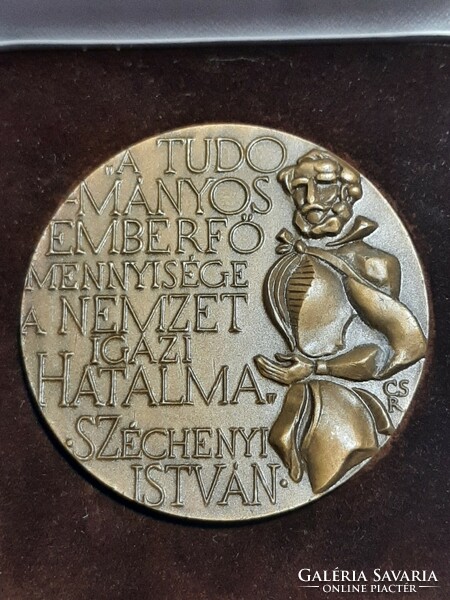Róbert Csíkszentmihályi mta 150-year-old István Széchenyi bronze commemorative plaque