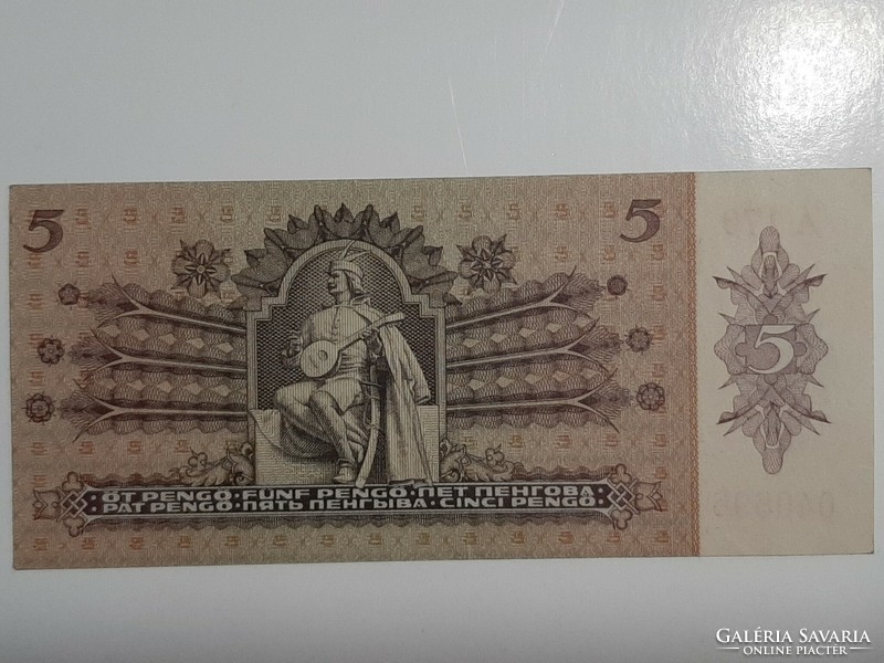 5 pengő bankjegy 1939 UNC